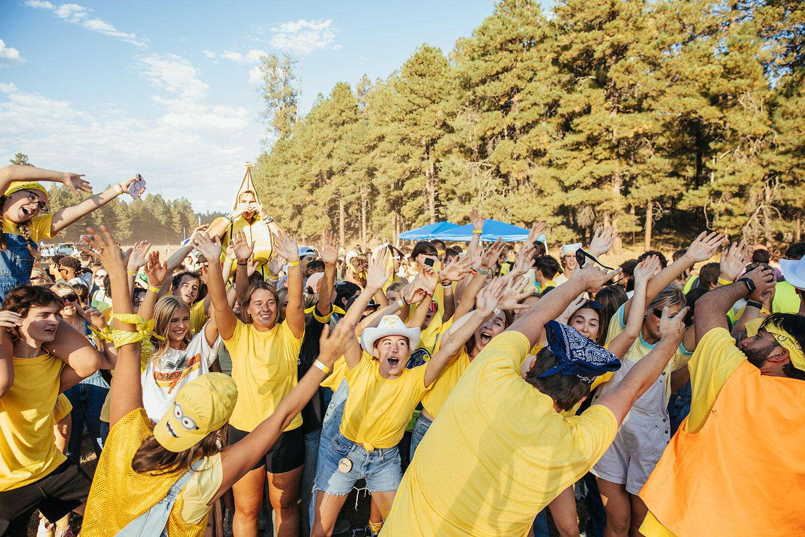 Students gathered at a Kamp Love retreat